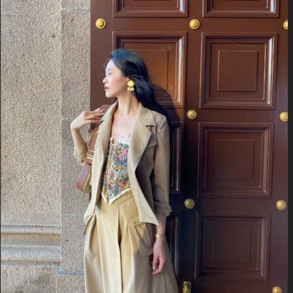 🥑NWT Vntg Style Cowgirl Floral Jacquard Bustier Corset Top Lace up Cropped Top - Picture 8 of 16